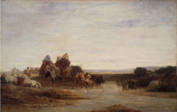 Crossing the Ford by Fromentin, hand-painted oil painting reproduction