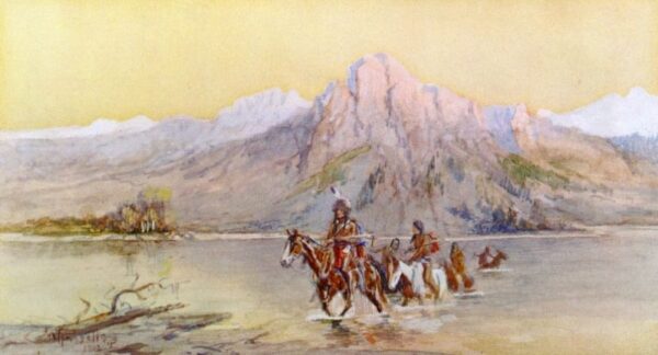 Crossing the Missouri No. 1 by Charles Marion Russell, hand-painted oil painting reproduction