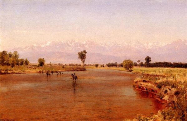 Crossing the Platte by Thomas Worthington Whittredge, hand-painted oil painting reproduction