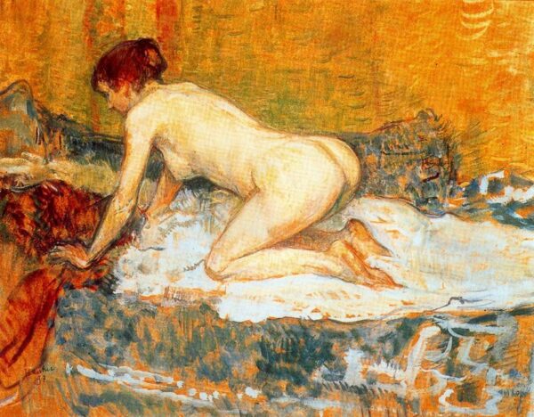 Crouching Woman Red Hair by Toulouse-Lautrec, hand-painted oil painting reproduction
