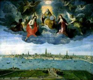 Crowning of Mary by Abel Grimmer, hand-painted oil painting reproduction