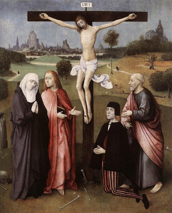 Crucifixion With A Donor by Hieronymus Bosch, hand-painted oil painting reproduction