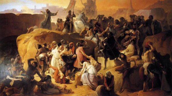 Crusaders Thirsting near Jerusalem by Francesco Hayez, hand-painted oil painting reproduction