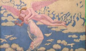 Cupid Carrying Psyche Up to Heaven by Maurice Denis, hand-painted oil painting reproduction