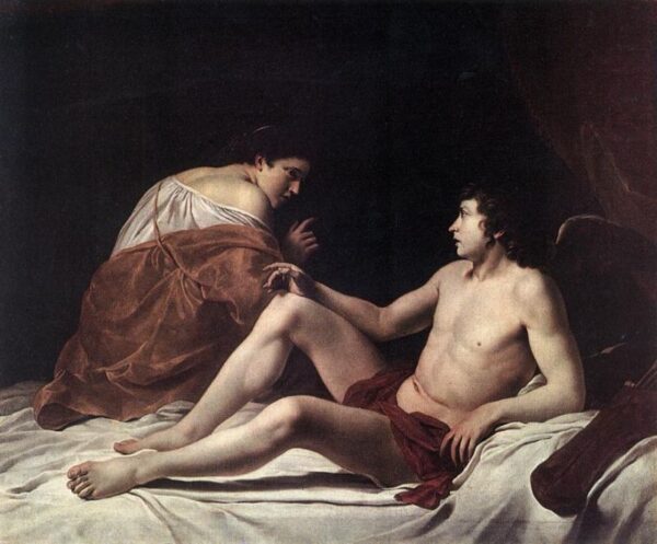 Cupid and Psyche by Orazio Gentileschi, hand-painted oil painting reproduction