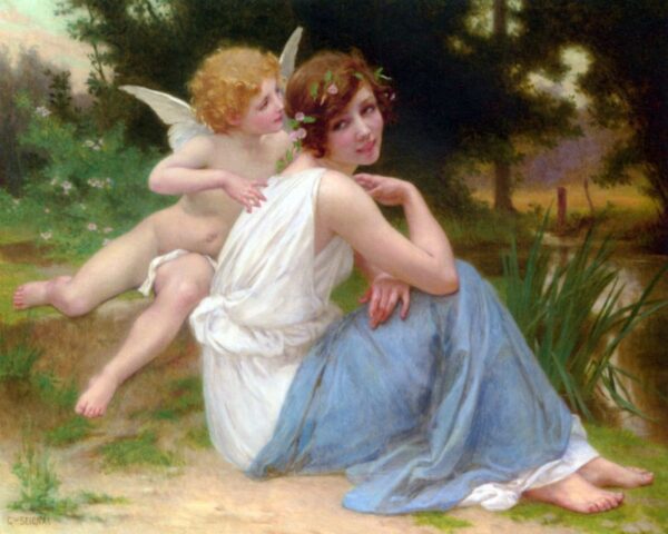 Cupid and Psyche by Guillaume Seignac, hand-painted oil painting reproduction