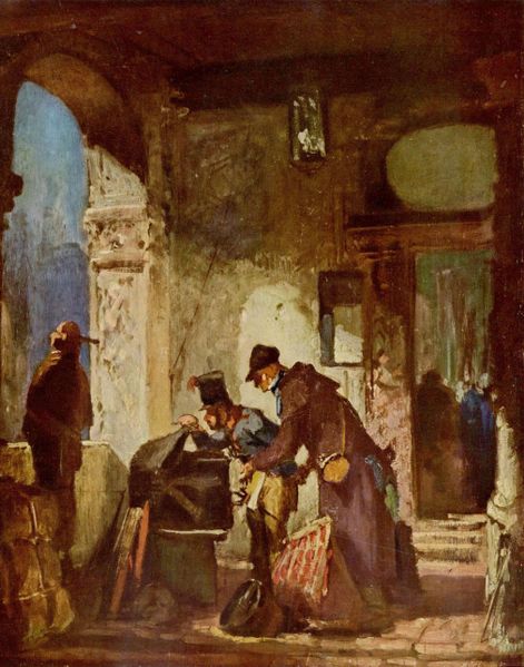 Customs Examination by Carl Spitzweg, hand-painted oil reproduction