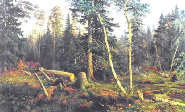 Cutting of Wood by Ivan Shishkin, hand-painted oil painting reproduction