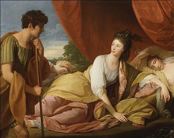 Cymon and Iphigenia by Benjamin West, hand-painted oil painting reproduction