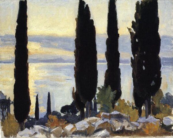 Cypress Trees at San Vigilio by John Singer Sargent, hand-painted oil reproduction