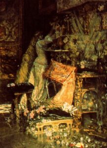 Dama adornando un altar by Antonio Muñoz Degrain, hand-painted oil painting reproduction