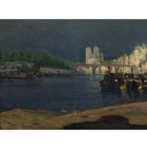 View Of The Seine Looking Toward Notre Dame by Henry Ossawa Tanner, hand-painted oil painting reproduction