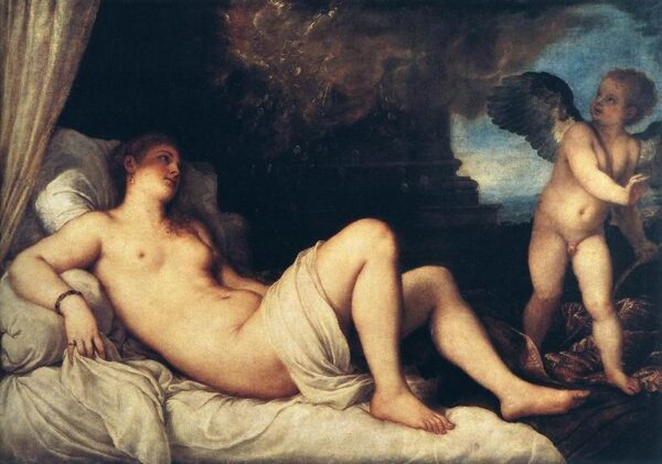 Danae and the Shower of Gold by Titian, hand-painted oil painting reproduction