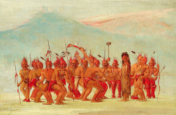 Dance to the Berdash by George Catlin, hand-painted oil painting reproduction