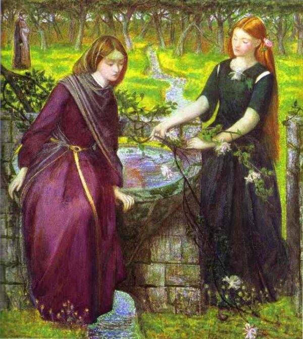 Dante’s Vision of Rachel and Leah by Dante Gabriel Rossetti, hand-painted oil painting reproduction