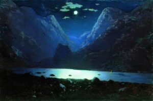 Darial Gorge Moonlit Night 1890 1895 by Arkhip Kuindzhi, hand-painted oil painting reproduction