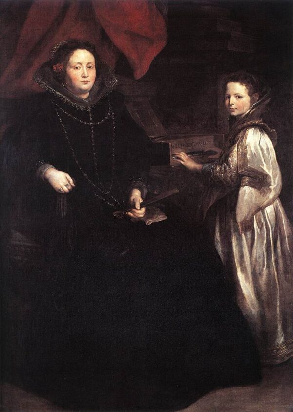 Portrait of Porzia Imperiale and Her Daughter by Sir Anthony van Dyck, hand-painted oil painting reproduction