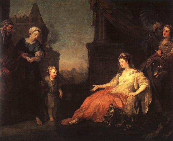 Moses Brought Before Pharaoh’s Daughter by William Hogarth, hand-painted oil painting reproduction