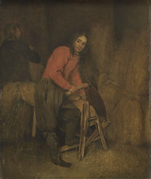 De Strosnijder by Caspar Netscher, hand-painted oil painting reproduction
