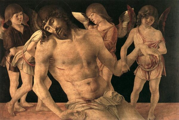 Dead Christ Supported by Angels by Giovanni Bellini, hand-painted oil painting reproduction