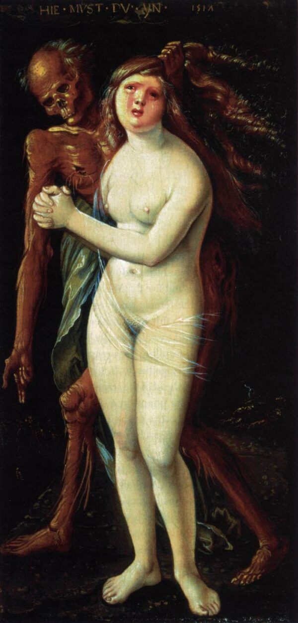 Death and the Maiden b by Hans Baldung Grien, hand-painted oil painting reproduction