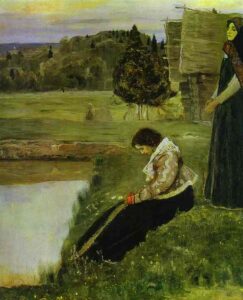 Deep Thoughts by Mikhail Nesterov, hand-painted oil painting reproduction