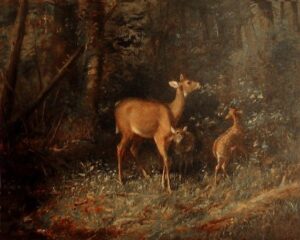 Deer in Nature by Arthur Fitzwilliam Tait, hand-painted oil painting reproduction
