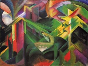 Deer in a Monastery Garden by Franz Marc, hand-painted oil painting reproduction