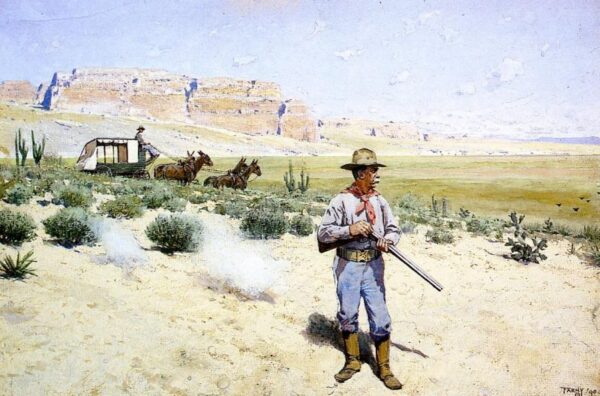 Defending the Stagecoach by Henry Farny, hand-painted oil painting reproduction