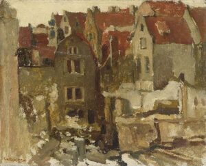 Demolition of the Grand Bazar de la Bourse in Amsterdam at the Nieuwendijk by George Hendrik Breitner, hand-painted oil painting reproduction