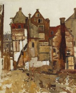 Demolition in the Oudezijds Achterburgwal by George Hendrik Breitner, hand-painted oil painting reproduction
