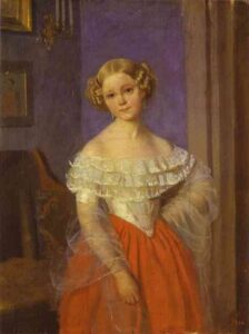 Portrait of O. I. Demoncalle by Pavel Fedotov, hand-painted oil painting reproduction