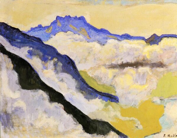 Dents du Midi in Clouds by Ferdinand Hodler, hand-painted oil painting reproduction