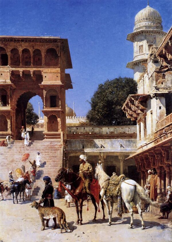 Departure For The Hunt by Edwin Lord Weeks, hand-painted oil painting reproduction