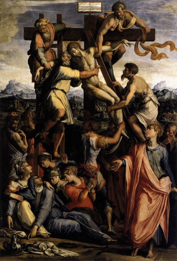 Deposition from the Cross by Giorgio Vasari, hand-painted oil painting reproduction