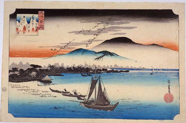 Descending Geese at Katata by Ando Hiroshige, hand-painted oil painting reproduction