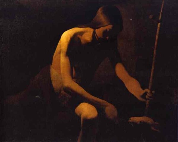 Saint John The Baptist In The Desert by Georges de La Tour, hand-painted oil painting reproduction