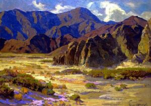 Desert Mountains Coachella Valley by Franz Bischoff, hand-painted oil painting reproduction