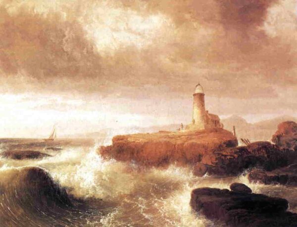 Desert Rock Lighthouse by Thomas Doughty, hand-painted oil painting reproduction