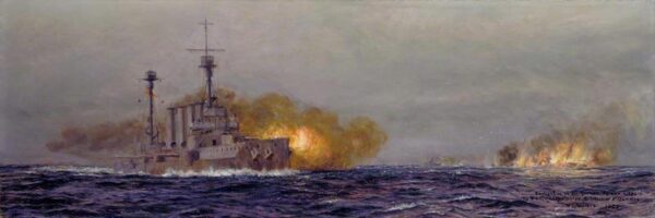 Destruction of the German Raider ‘Leopard’ by William Lionel Wyllie, hand-painted oil painting reproduction
