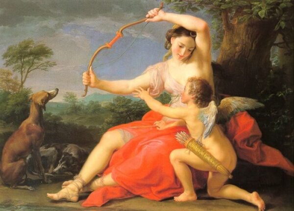 Diana and Cupid by Pompeo Batoni, hand-painted oil painting reproduction