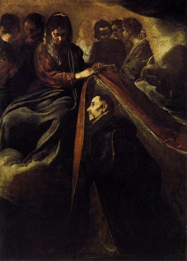 St Ildefonso Receiving the Chasuble from the Virgin by Diego Velázquez, hand-painted oil painting reproduction