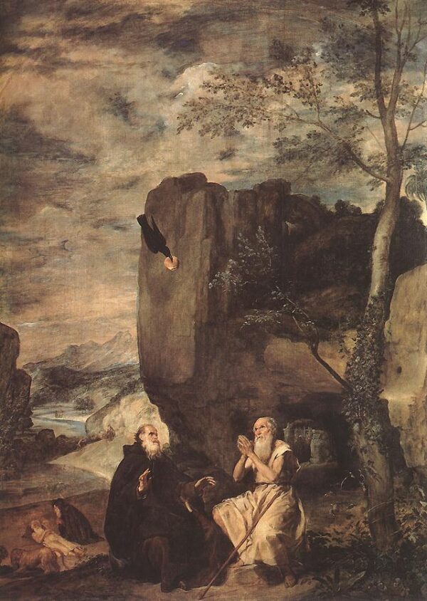 Sts Paul the Hermit and Anthony Abbot by Diego Velázquez, hand-painted oil painting reproduction