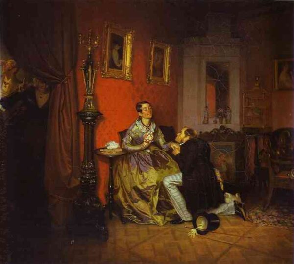 Difficult Bride by Pavel Fedotov, hand-painted oil painting reproduction