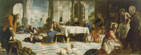 Christ Washing The Feet Of His Disciples by Tintoretto, hand-painted oil painting reproduction