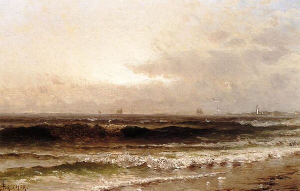 Distant Beacon by Alfred Thompson Bricher, hand-painted oil painting reproduction
