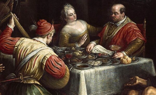 Dives and Lazarus (detail) by Leandro Bassano, hand-painted oil painting reproduction