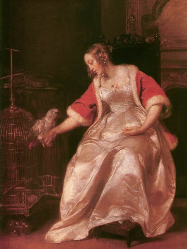 Does He Love Me by Károly Brocky, hand-painted oil painting reproduction