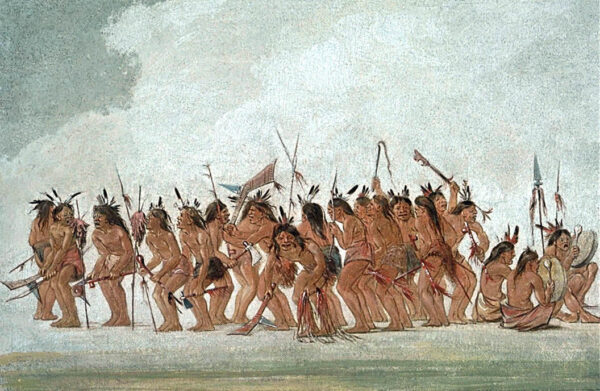 Dog Dance at Fort Snelling by George Catlin, hand-painted oil painting reproduction