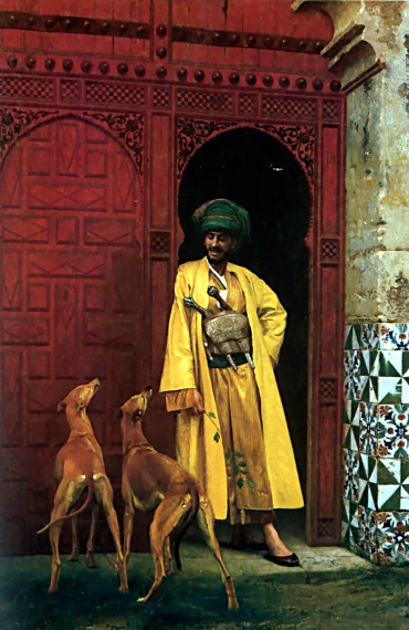 An Arab and his Dogs by Jean-Léon Gérôme, hand-painted oil reproduction
